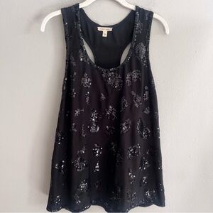 Silence + Noise black size L racer back sequin dressy top pretty for nig…